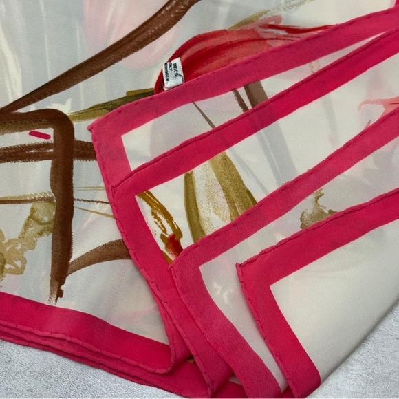 Dior vintage silk scarf Elegant Pink and Cream Scarf made in Italy - Picture 7 of 14